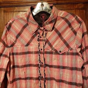 Twenty X Ultra Cowgirl Western Pearl Snap Ruffles